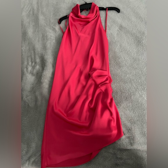 Coral Pink cowl neck backless dress. - Picture 2 of 5